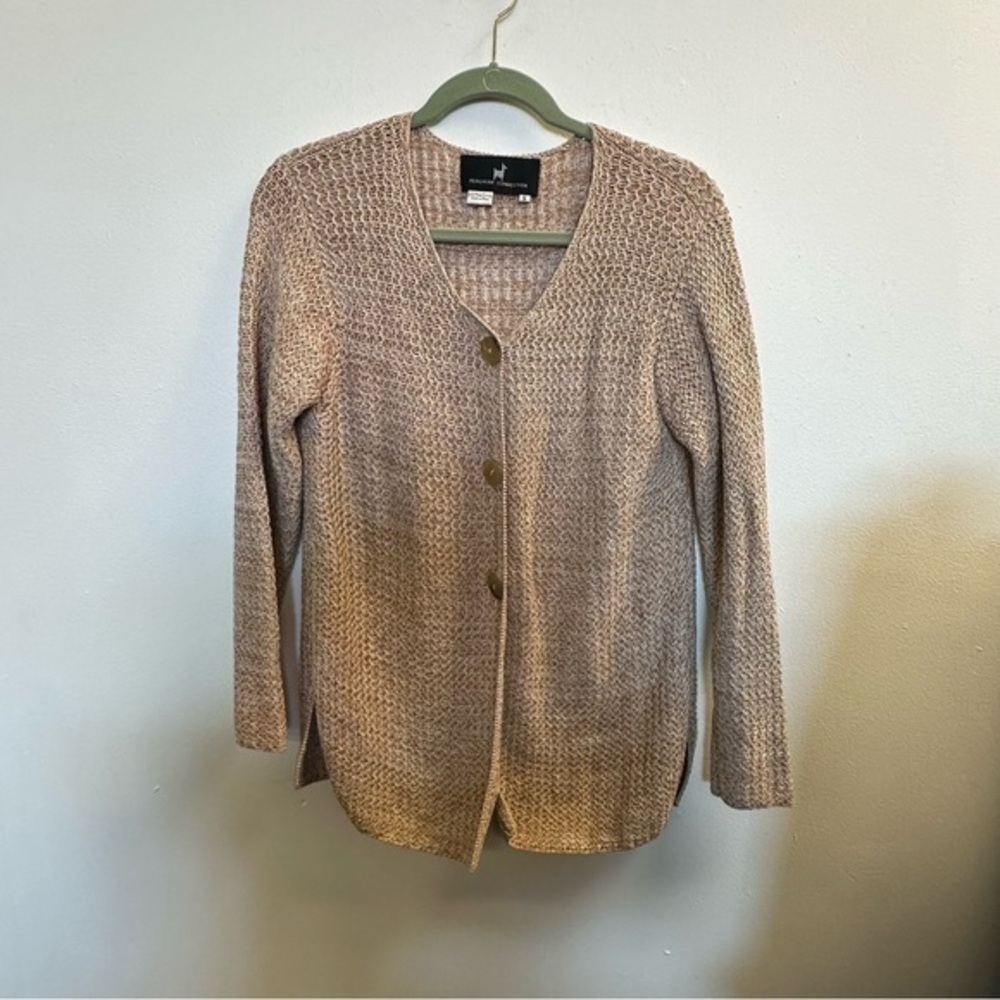 Peruvian Connection chunky knit button down cardigan s
